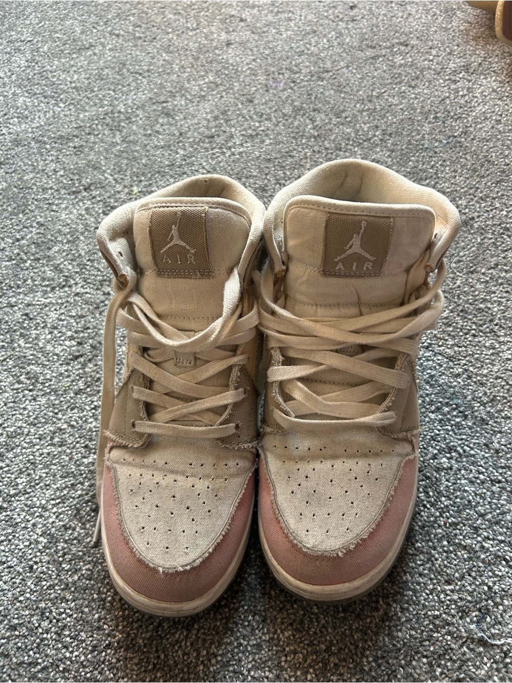 Jordan womens High-Top Sneakers in Beige and Pink